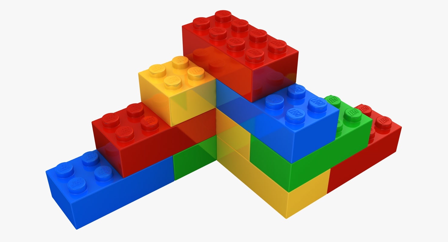 3d model realistic lego bricks shape