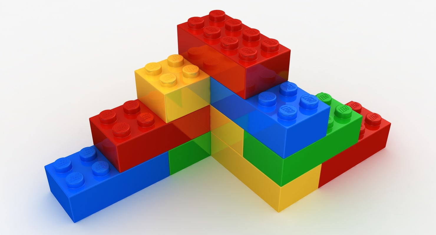 3d Model Realistic Lego Bricks Shape