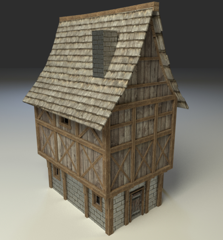 3d model small fantasy medieval house