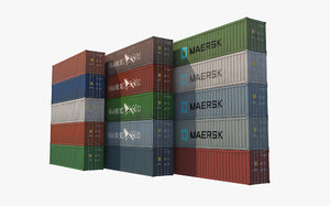 40ft containers 3d model