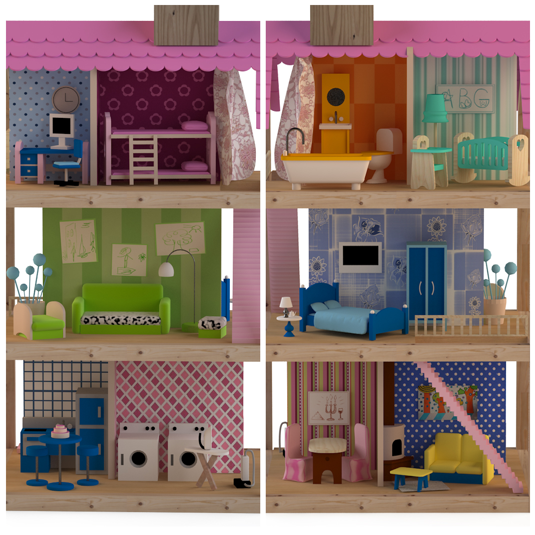 house doll dollhouse 3d max