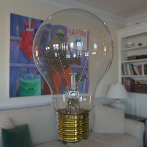3d model of incandescent light bulb