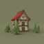 3d medium house trees model