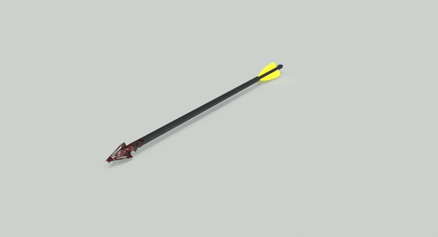 3d model bloody hunting arrow