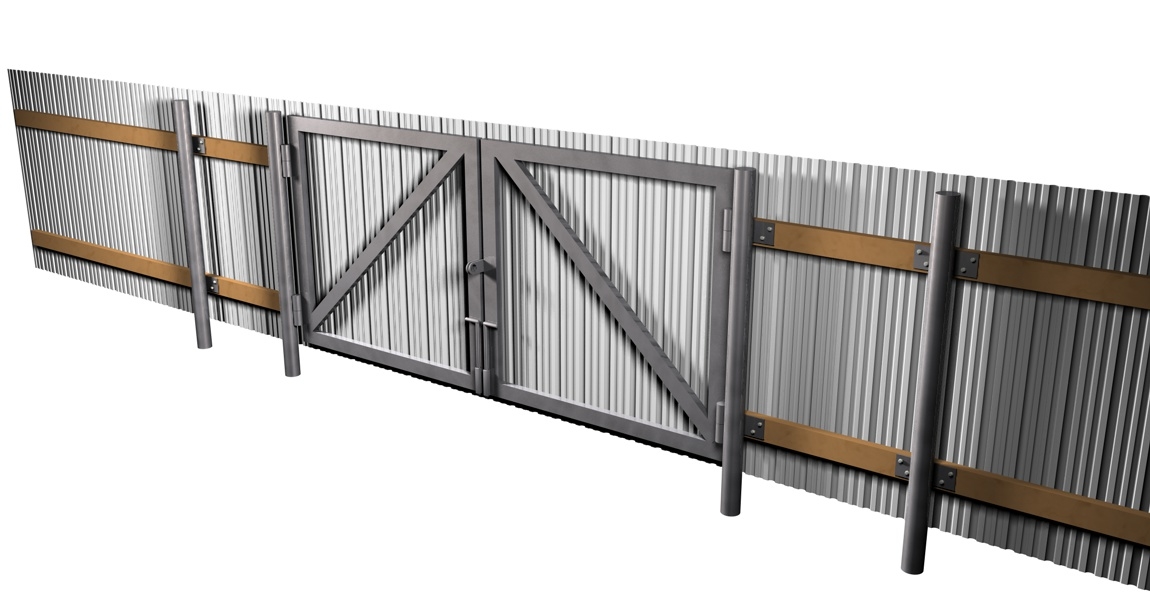 3d Model Metal Fence Gates