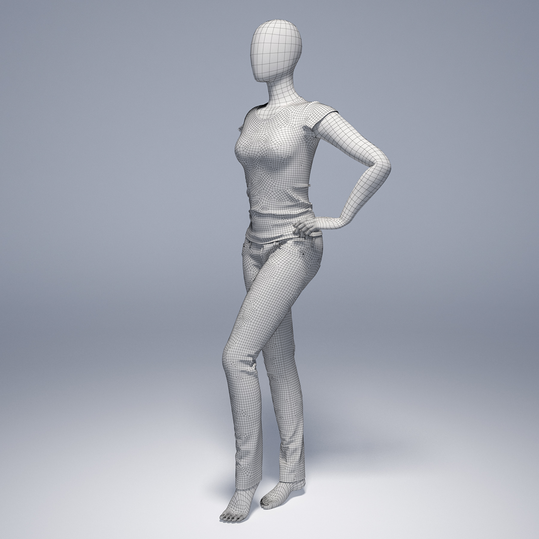 Female Jeans 3d Model