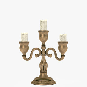 candle holder old 3d 3ds