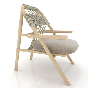 wood unam chair 3d model