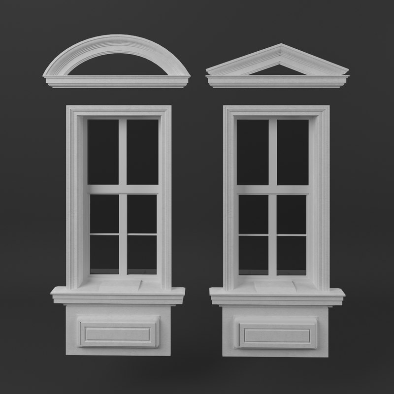 3d classic window frames model