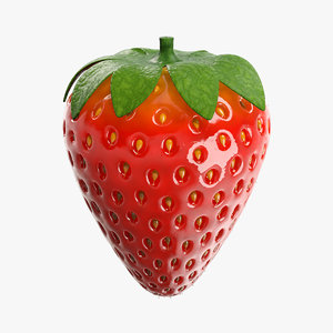 strawberry berry 3d obj