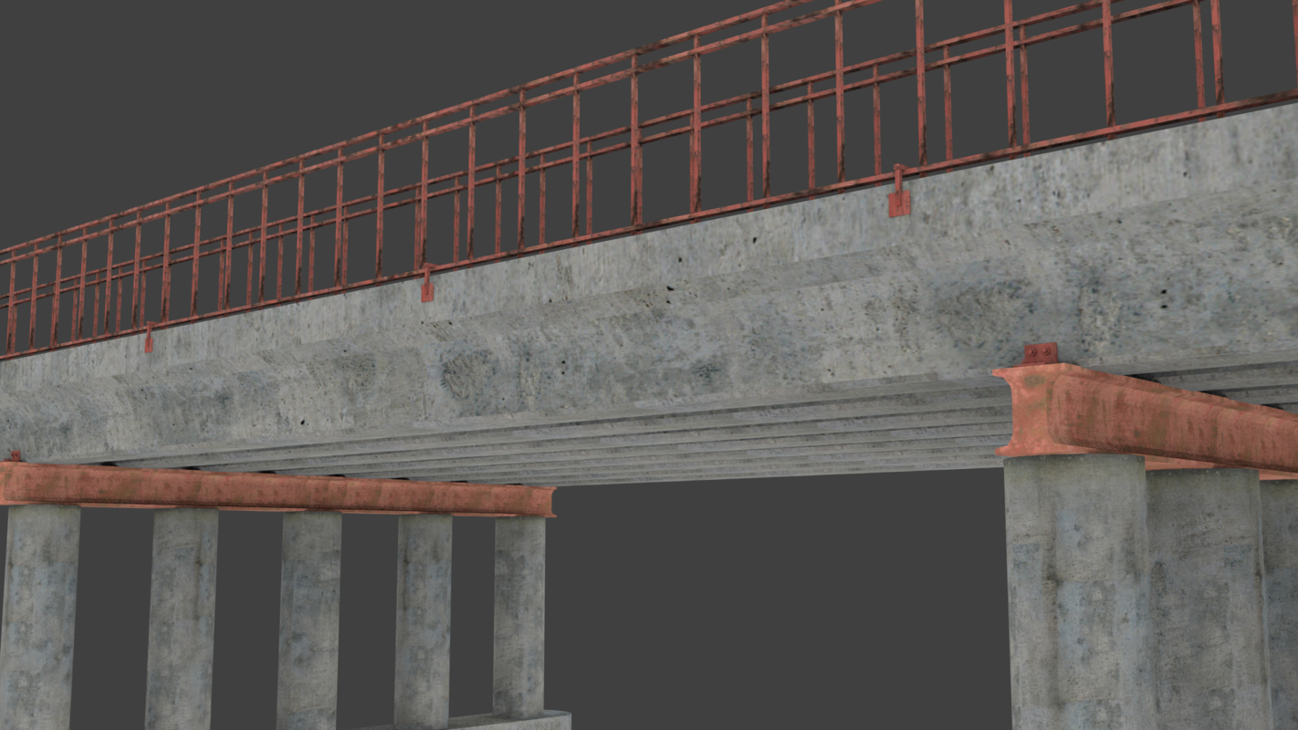 3d concrete bridge blocks model
