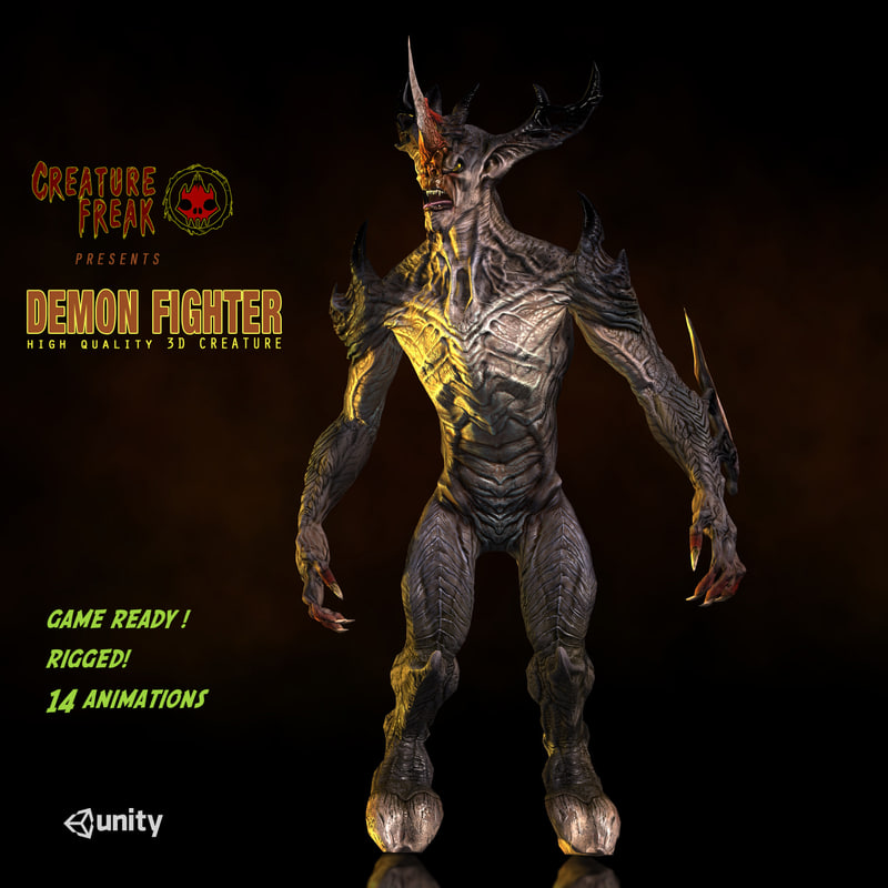 3d model demon fighter