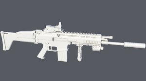3d model assault rifle scar h