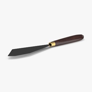3d wide angled palette knife model