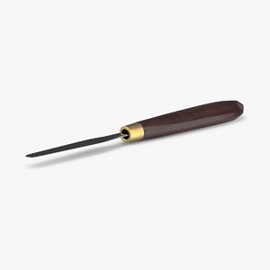 3d model of palette knife short skinny