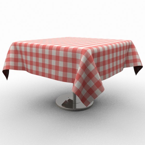 classic wooden table tablecloth 3d model