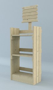 3d model of point-of-purchase wood display