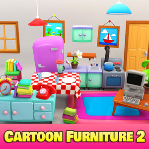 3d model cartoon furniture 2 toon