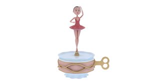 3d model ballerina music box