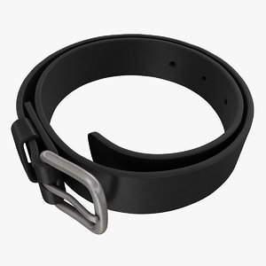 realistic belt black 3d 3ds