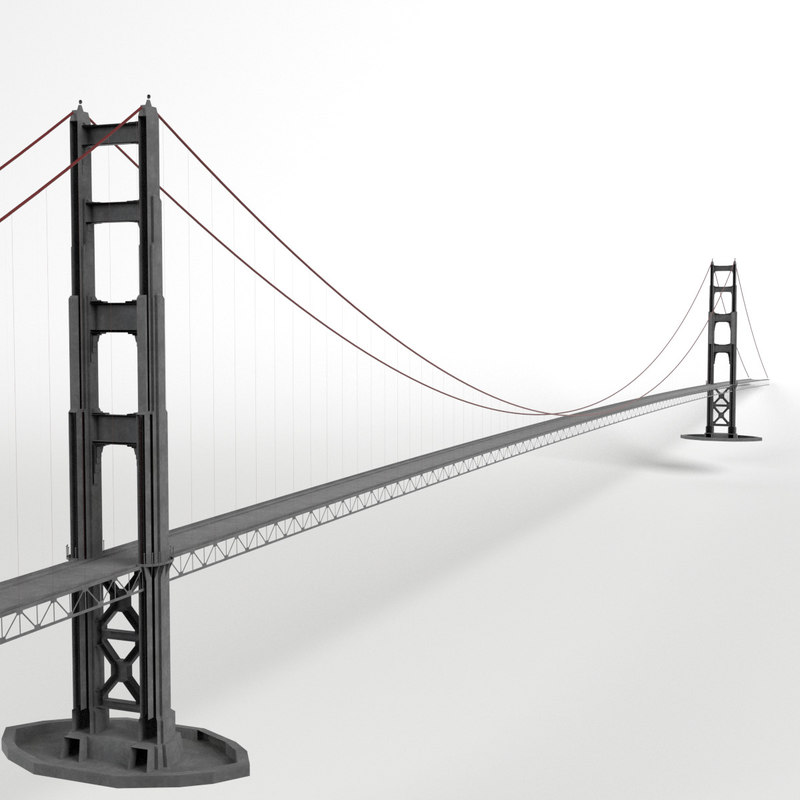 suspension bridge 3d max