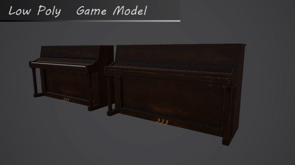 3d old piano model