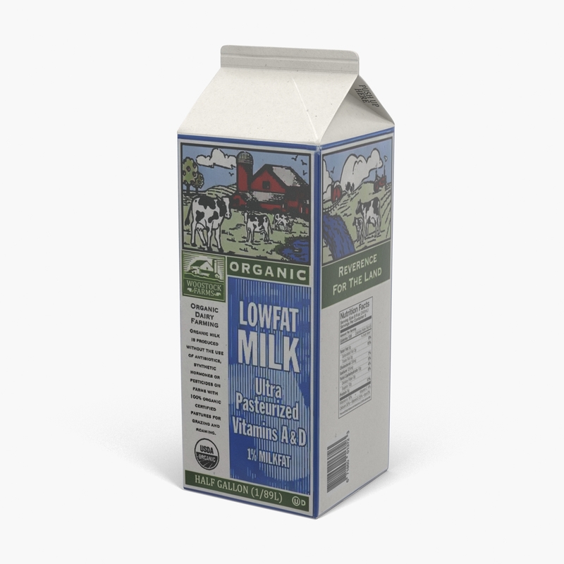3d half gallon milk carton