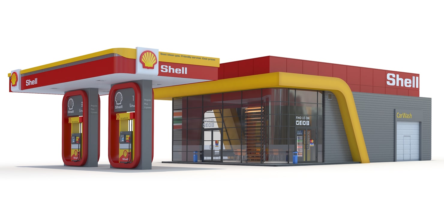 shell-gas-station-3d-model