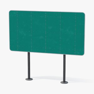 3d highway sign 01 blank