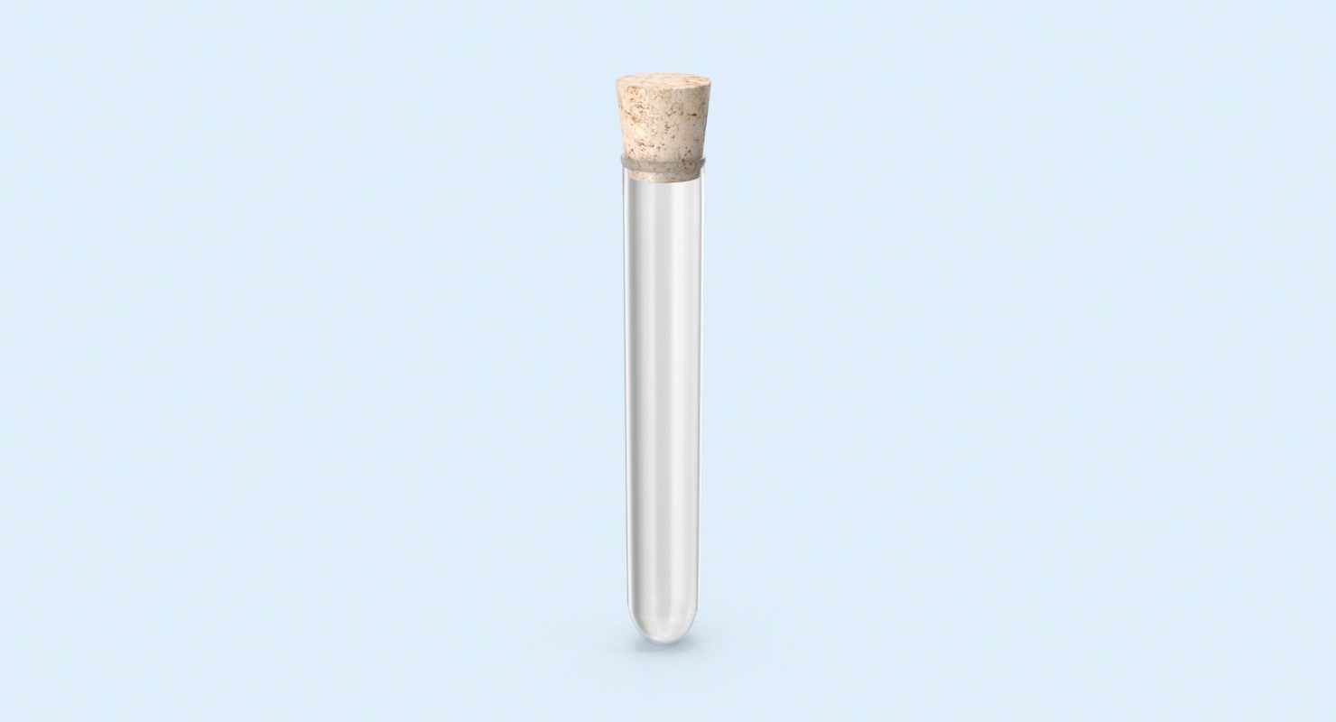 3d model small test tube cork