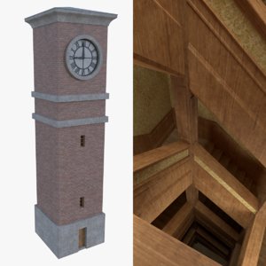 3d model clock tower interior