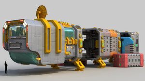 space cargo ship 3d model