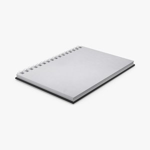 3d model ringed sketchbook open