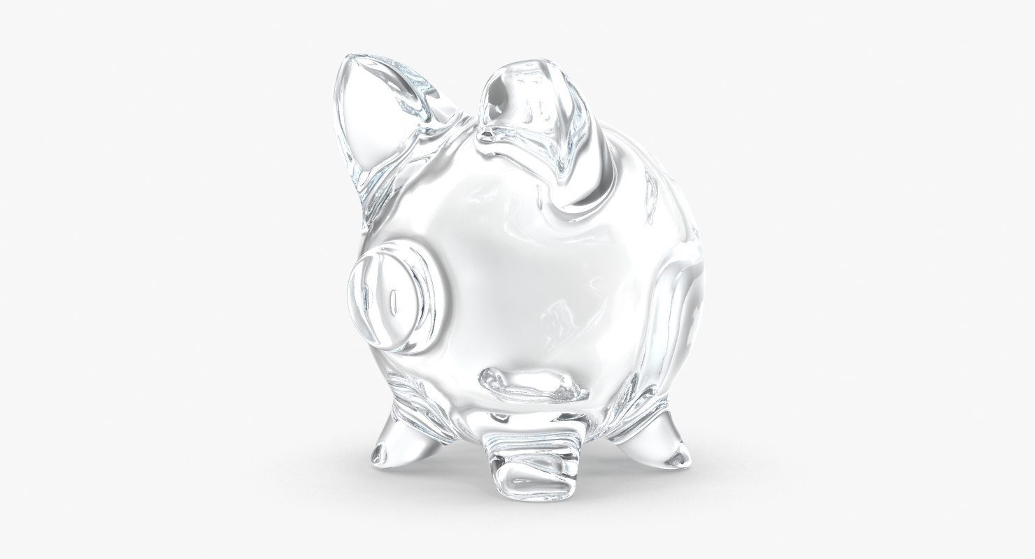piggy bank glass clear 3d max