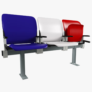 stadium seat plastic chair 3d model