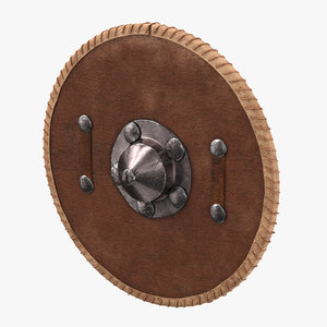 3d medieval leather shield