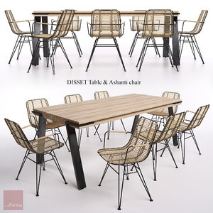 table chair disset 3d model