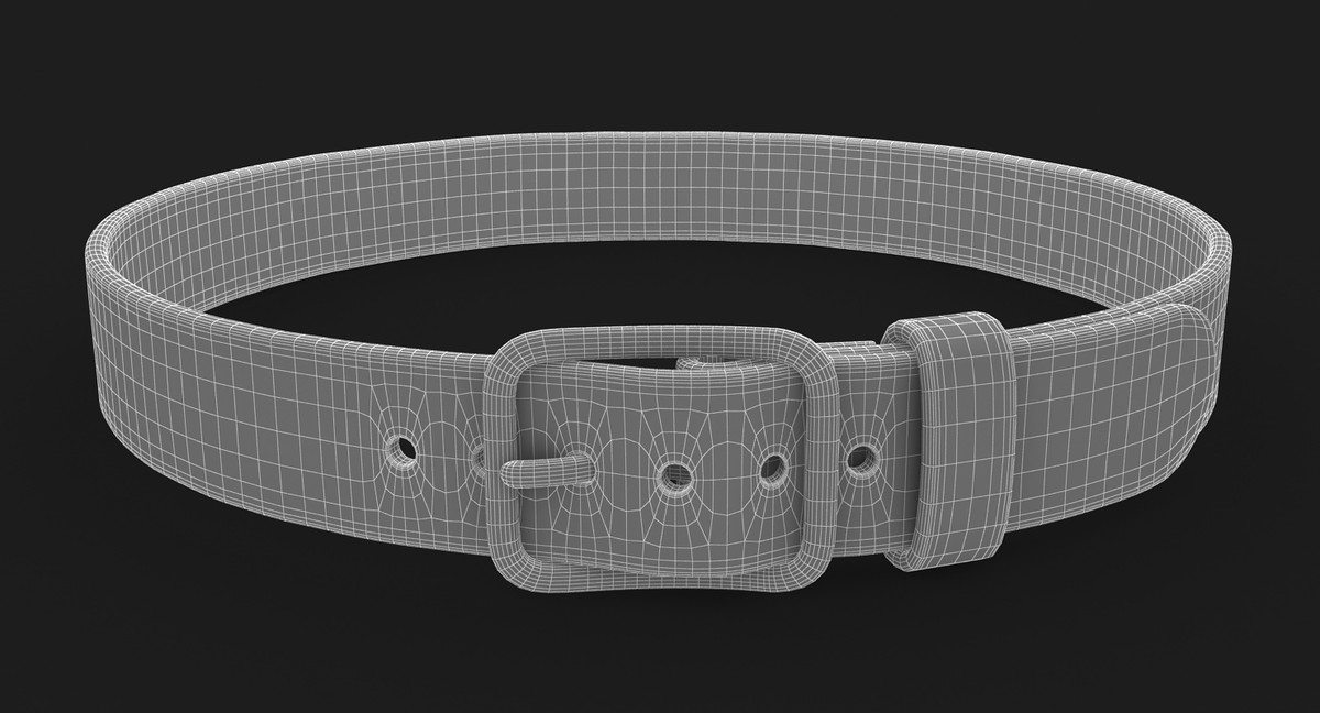 3d model realistic belt 2 black