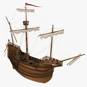 3d model boat nao santa mara