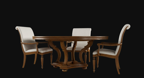 Archivist Dining Table Upholstered 3d Max, Archivist Round Table