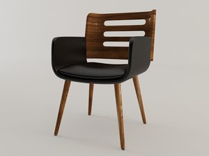 3d wood leather chair