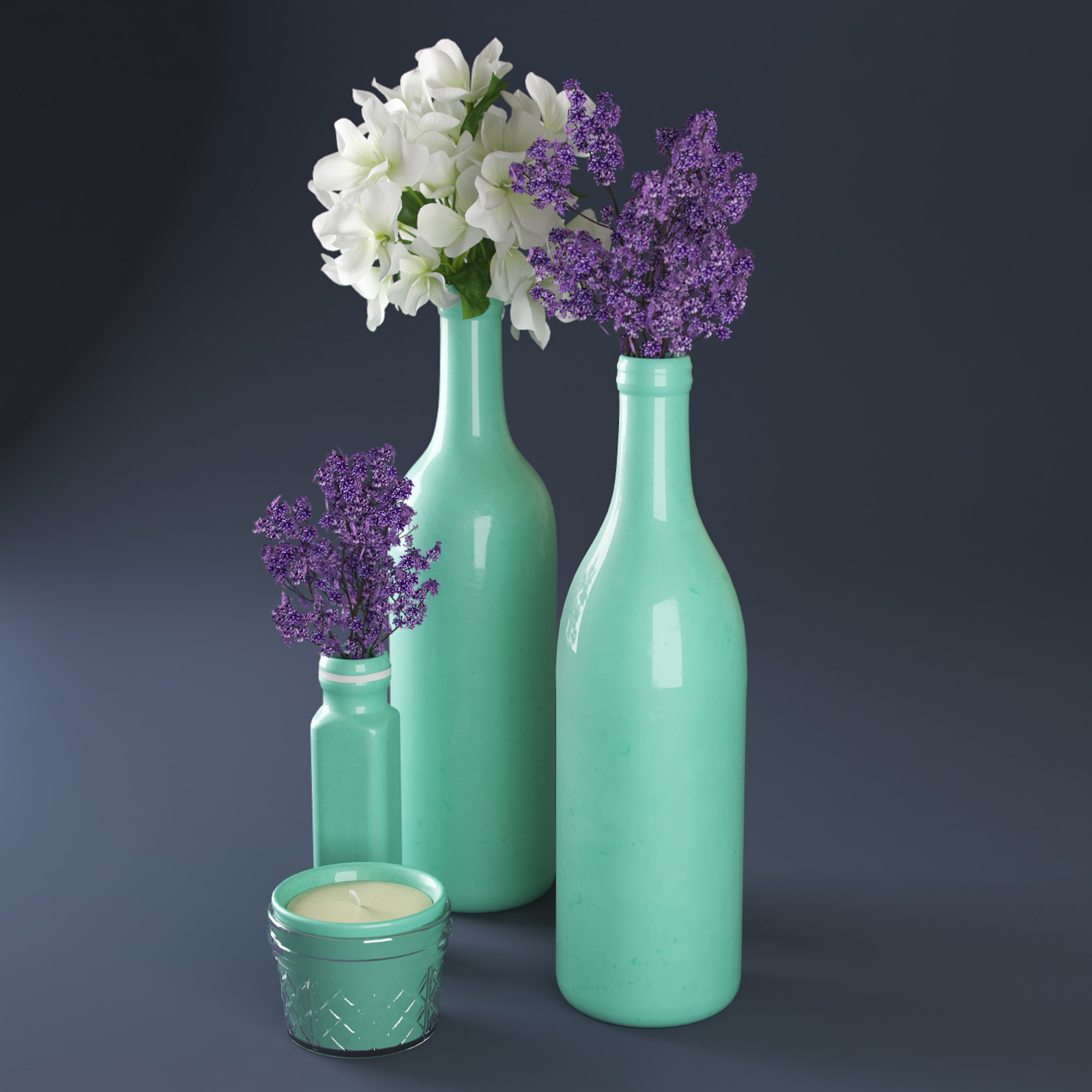 瓶子里的花3d模型