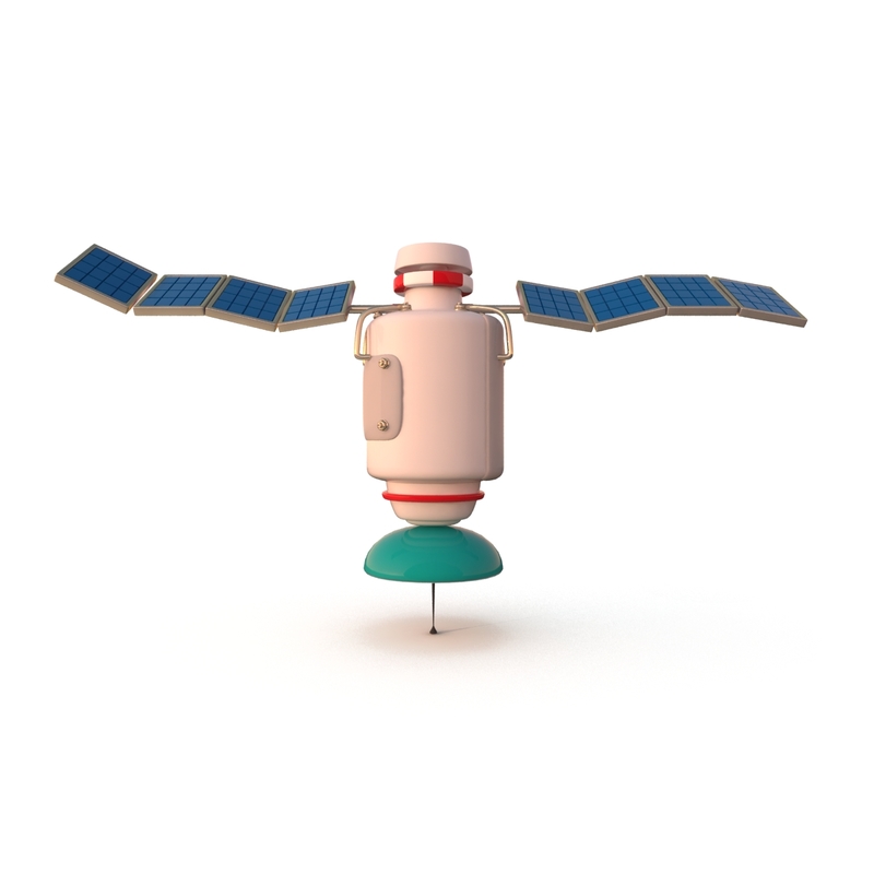 3d cartoon satellite model