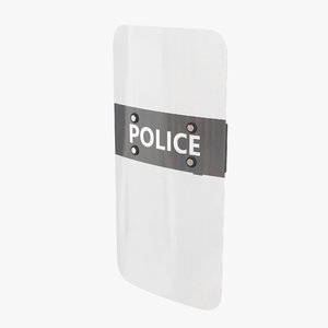 3d max police riot shield polycarbonate