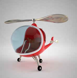 cartoon helicopter 3d model