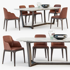 poliform grace chair concorde 3d model