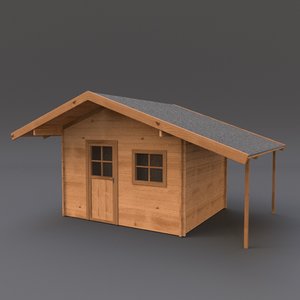 wooden shed 3d 3ds