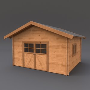 3d wooden shed model