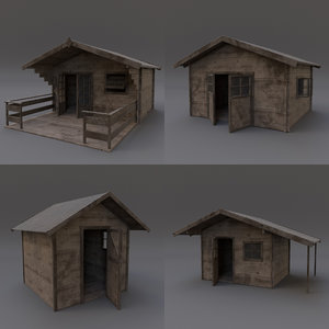3d wooden shed 03