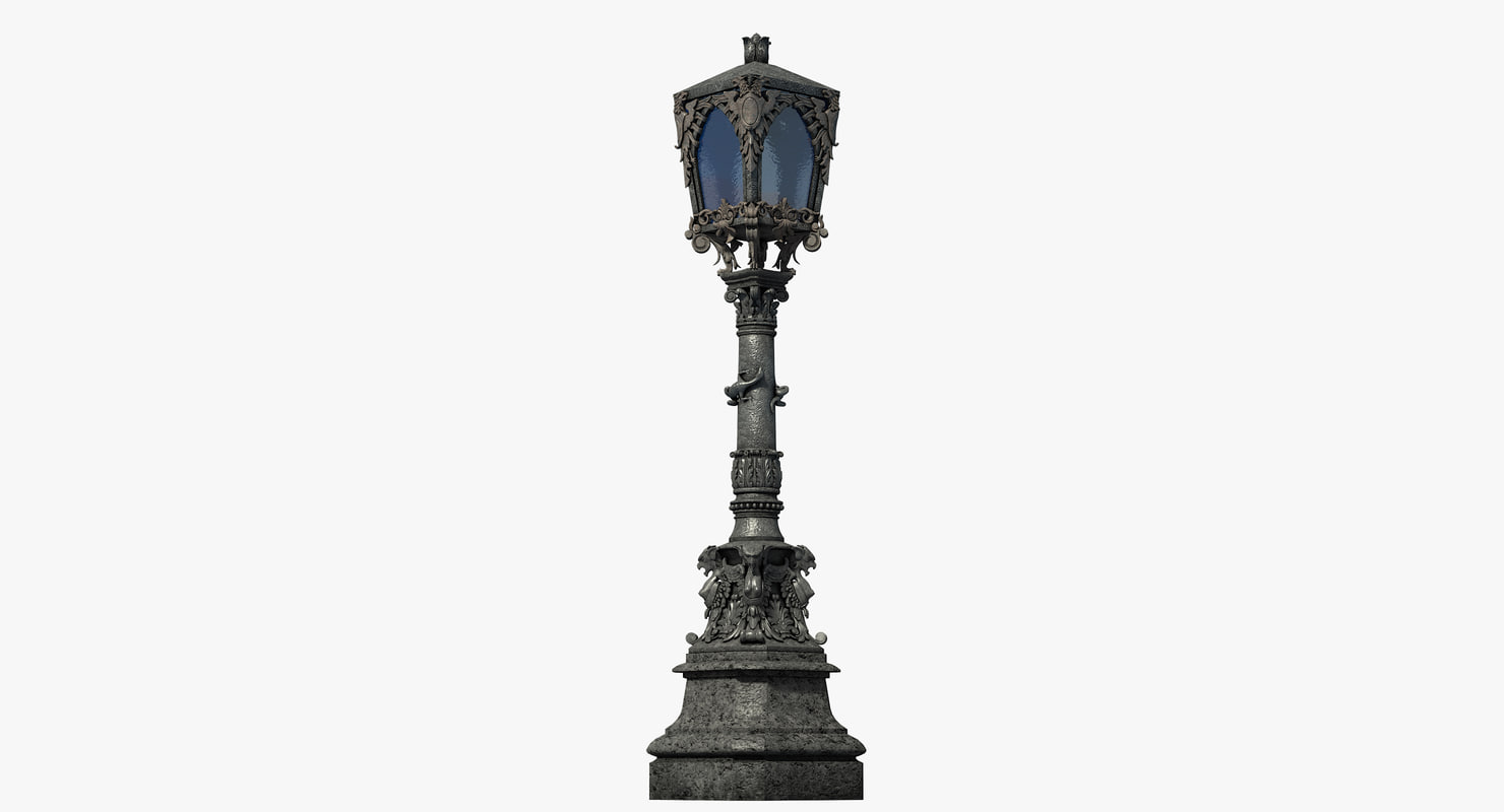 3d gothic street lamp